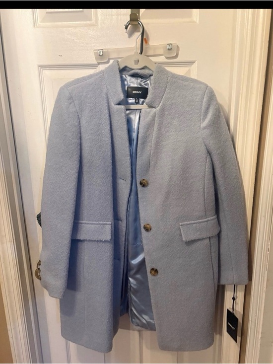 Ty Jackets & Blazers - Ty Light Blue Collarless Pea Coat